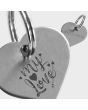 Médaille métal argenté gravé coeur 20x22-mm - on