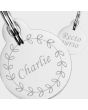Médaille métal argenté gravé rond 20 mm - on