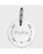 Médaille métal argenté gravé rond 33 mm
