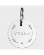 Médaille métal argenté gravé rond 33 mm